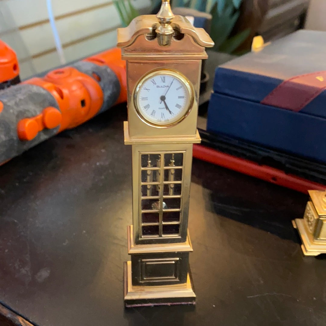 Brass miniature Bulova clock Jasper Kane Designs