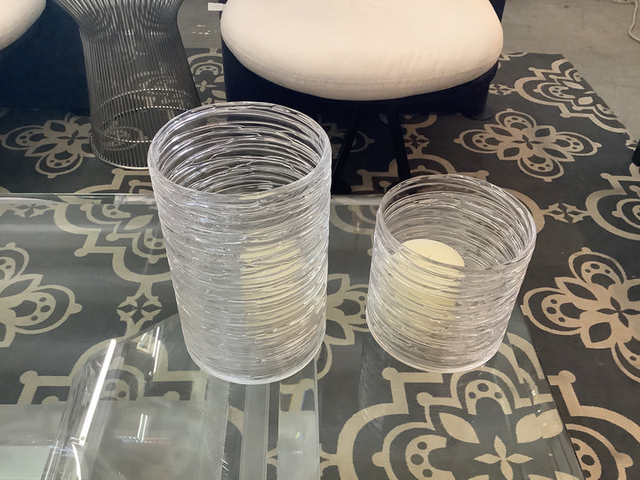Pr Glass Candle Holders