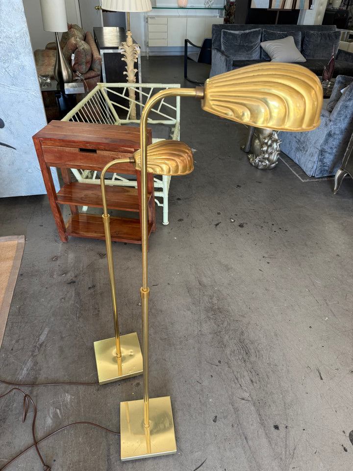 Brass shell floor lamp