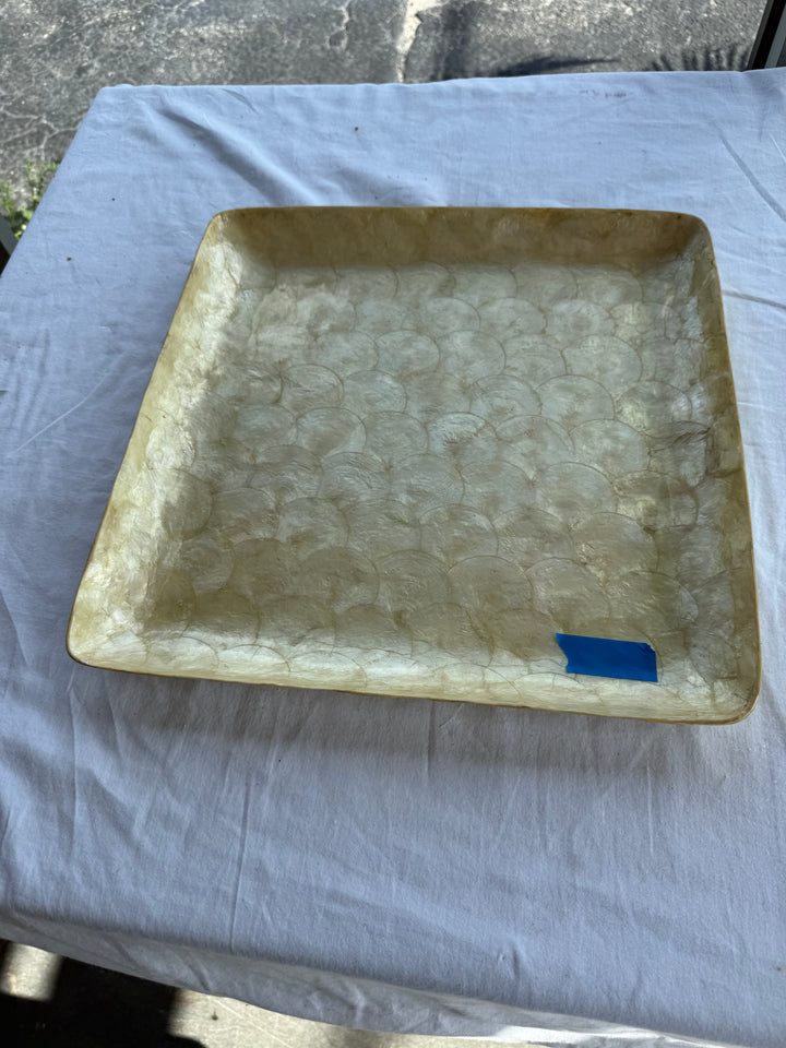 Large Capiz shell square tray