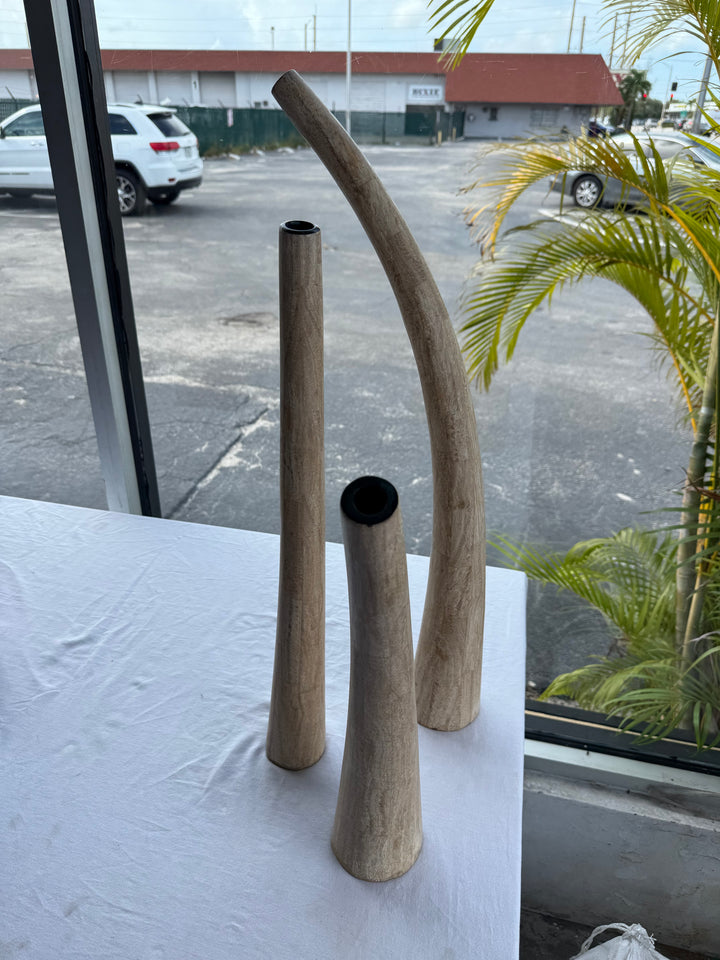 Set/3 Stone style vases by Luisa Robinson