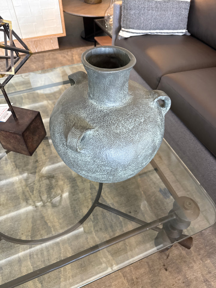 3 handle ceramic vase