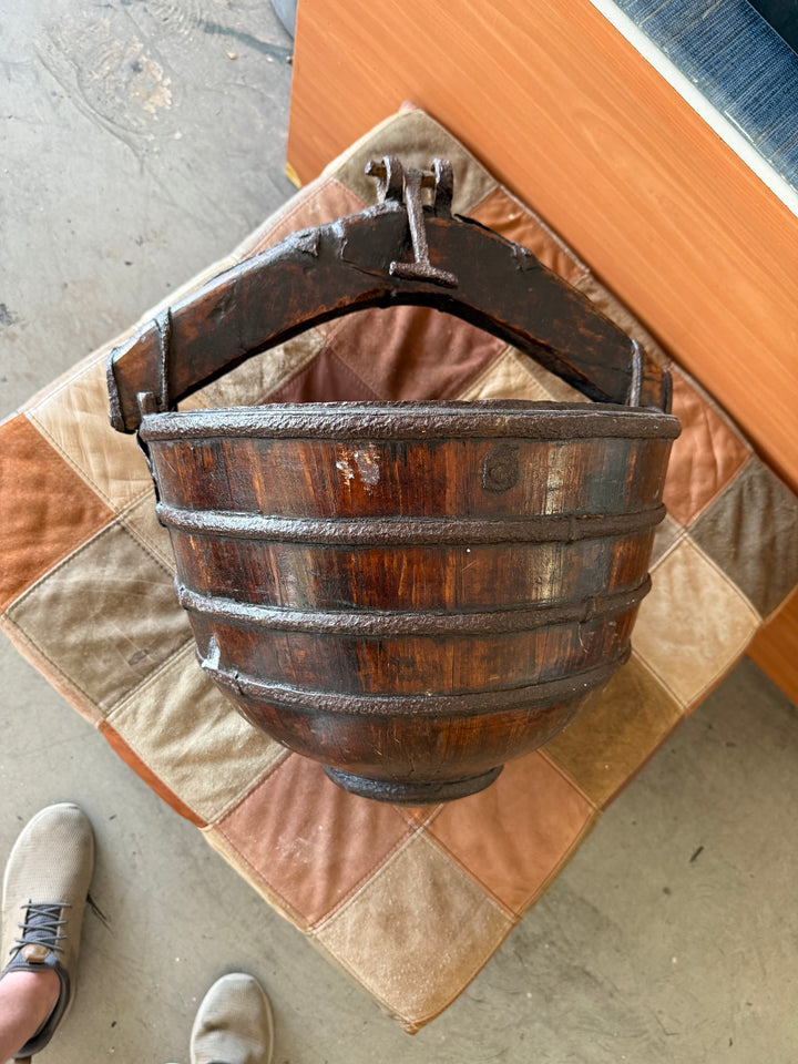 Old large wood bucket