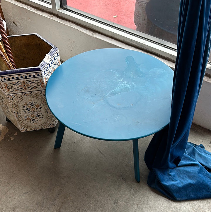 Blue metal table