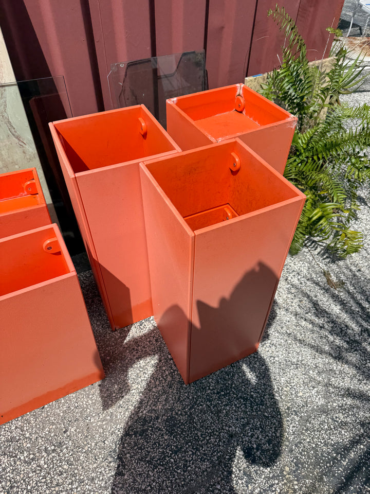 Modern orange square planter
