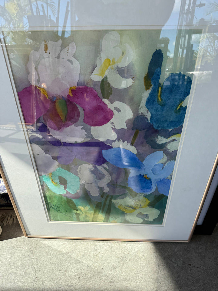 Iris watercolor collage by M.Brumbaugh