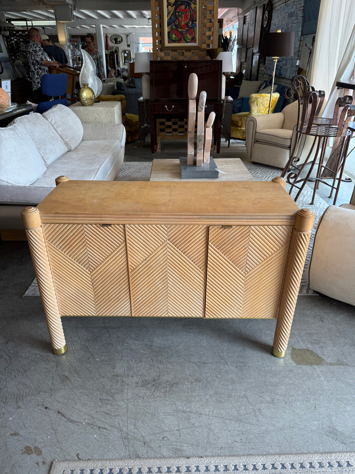 Vintage Chevron Rattan small sideboard