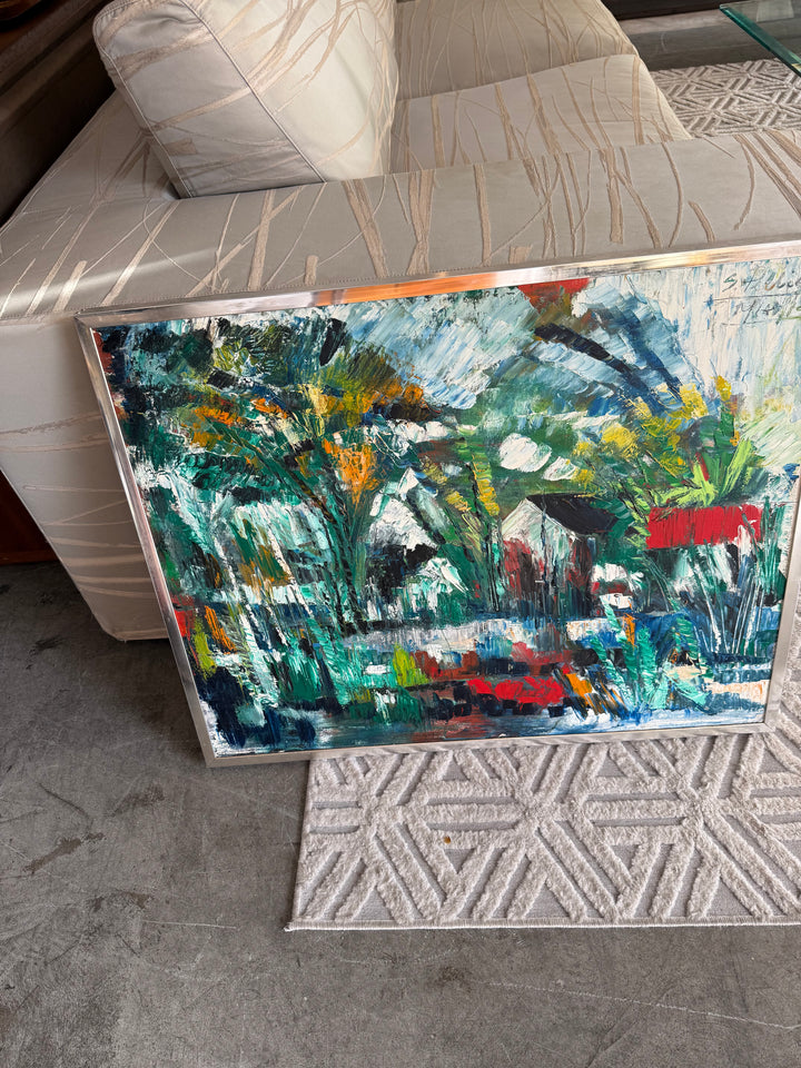 Modern abstract landscape signed