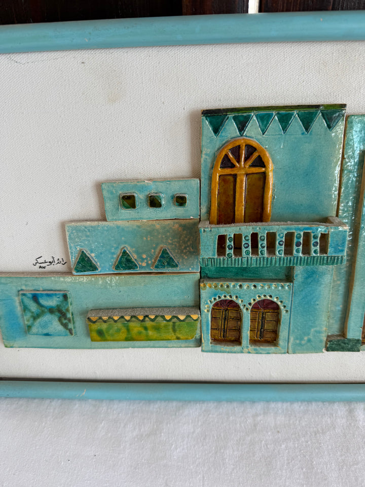 3-D clay tile sculpture signed