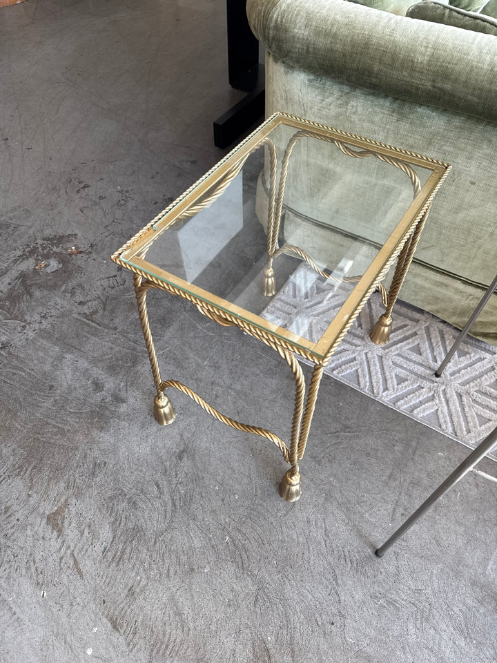 Gold rope tassel side table