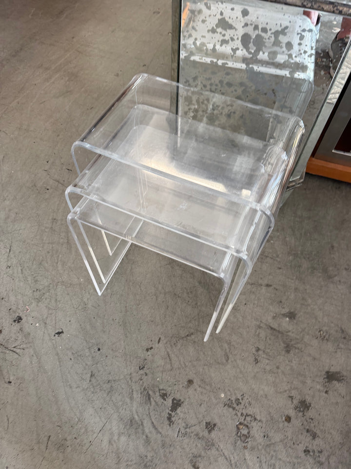 3pc Lucite nesting tables as is
