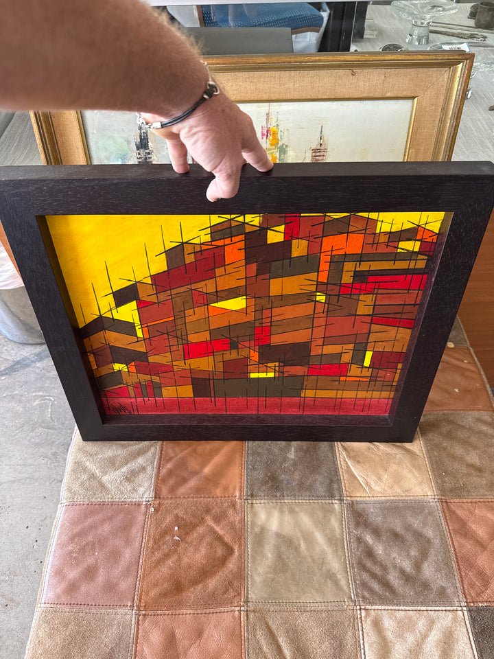 Signed abstract painting