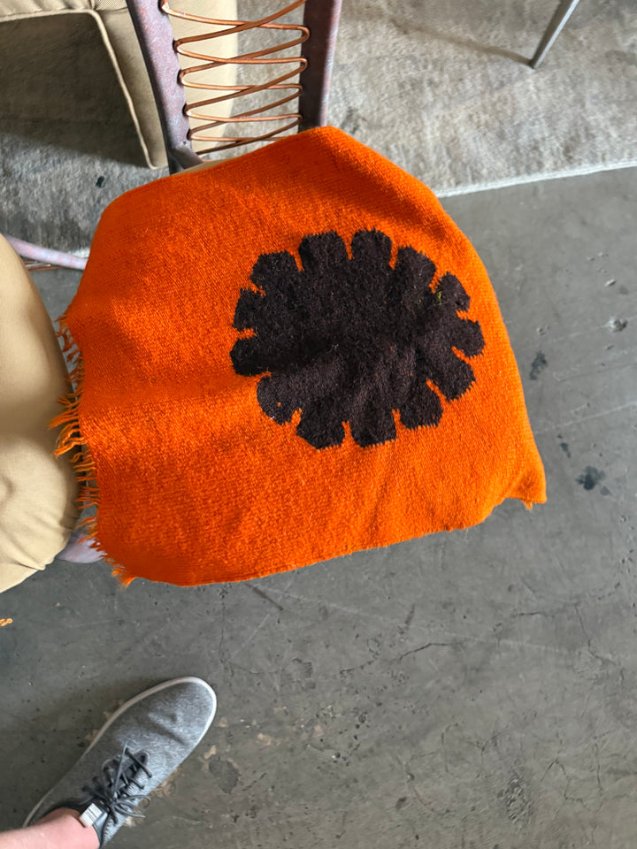 Orange black fabric mat