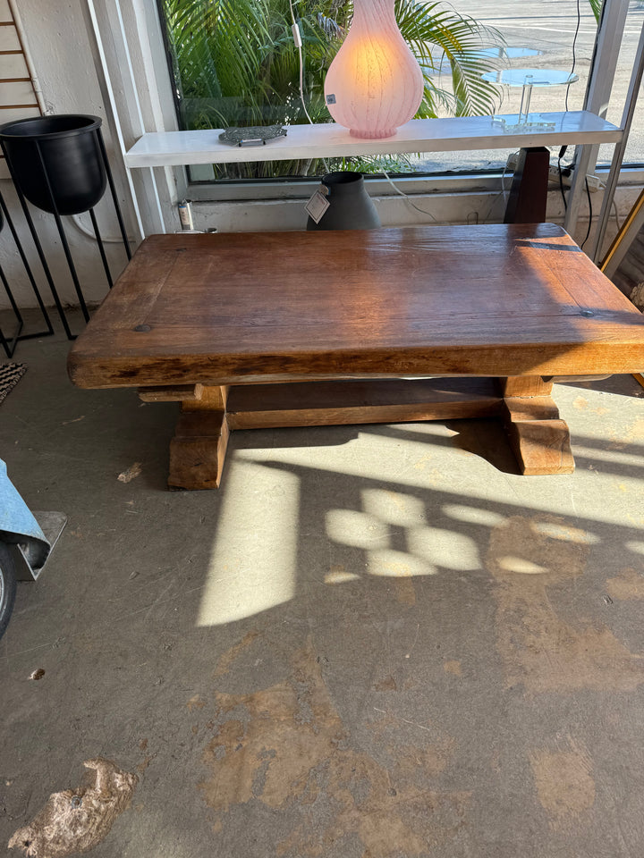 French style oak Trestle Coffeetable