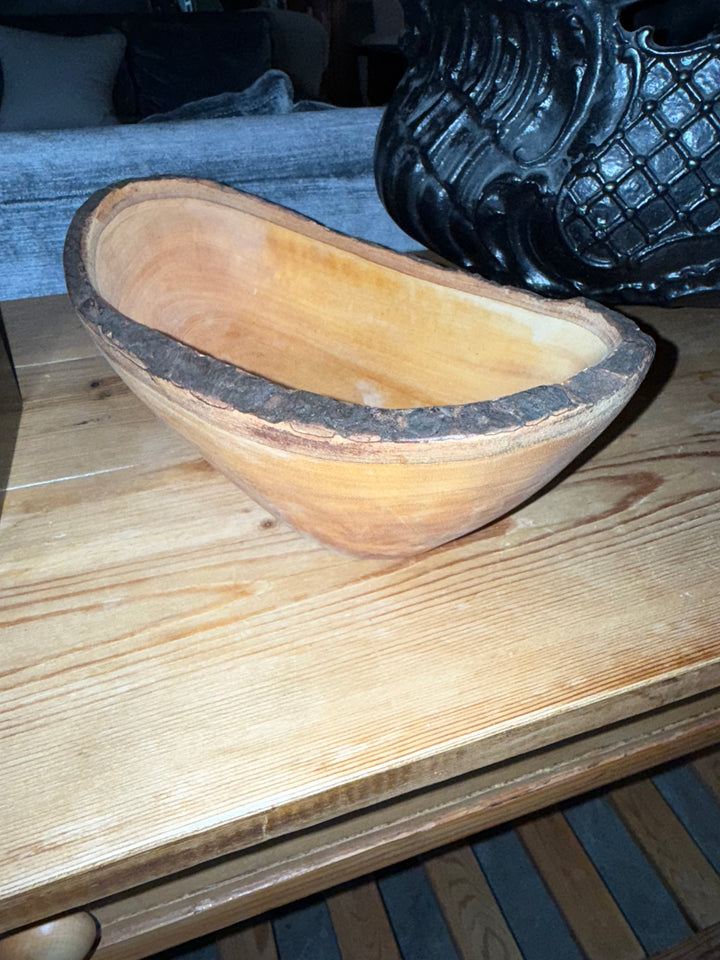 Oval wood bowl