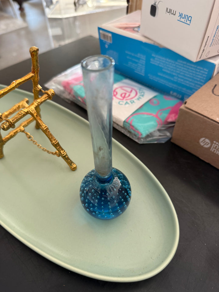 Blue bud vase