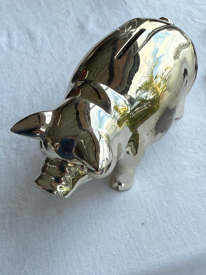 Silver piggy bank