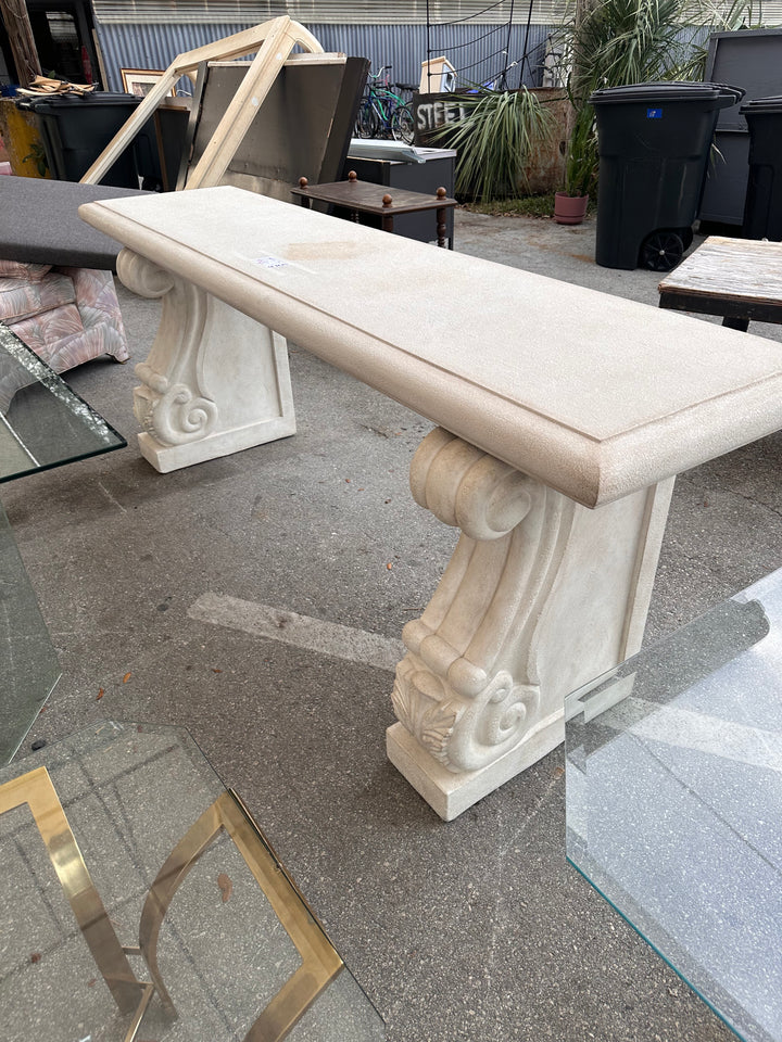 Huge Faux concrete plaster console