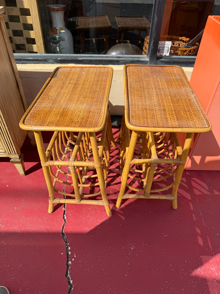 2 available Rattan magazine side tables