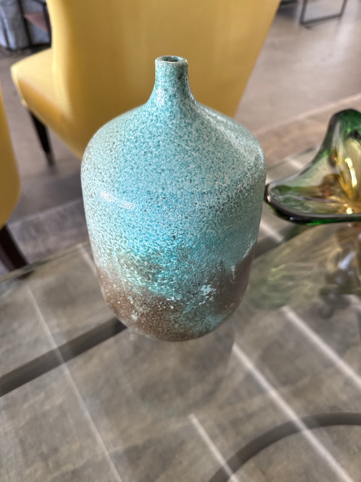 Green vase narrow vessel signed