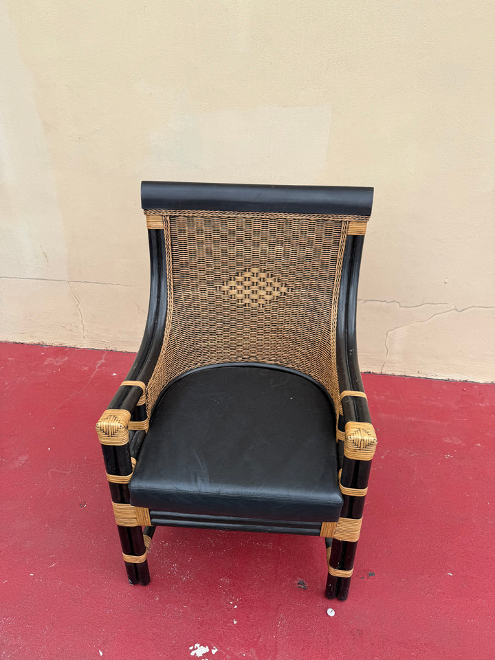 Blk Rattan arm chairs