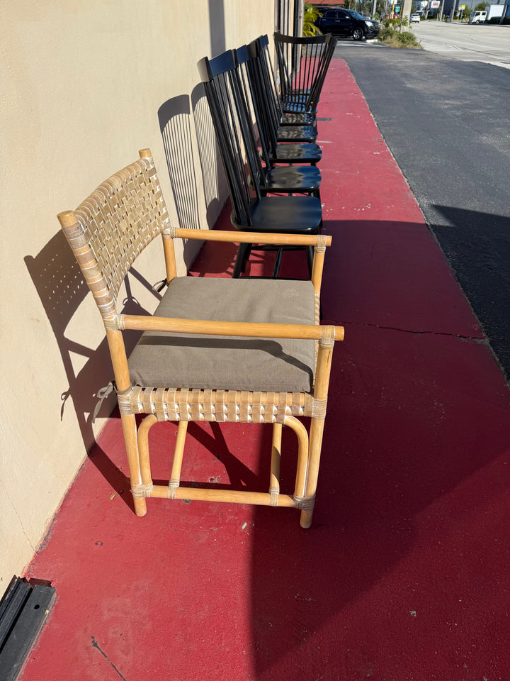 Rawhide wrapped bamboo desk chair