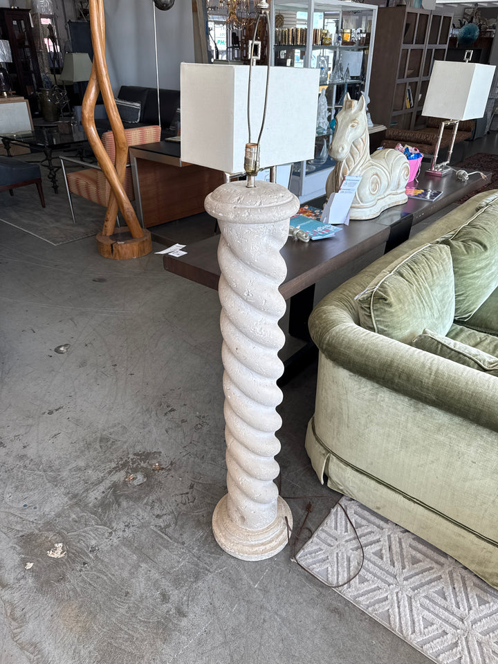 Michael Taylor style concrete twisted floor lamp