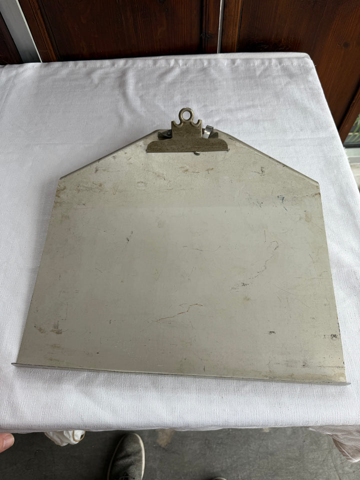 Vintage metal hanging clipboard