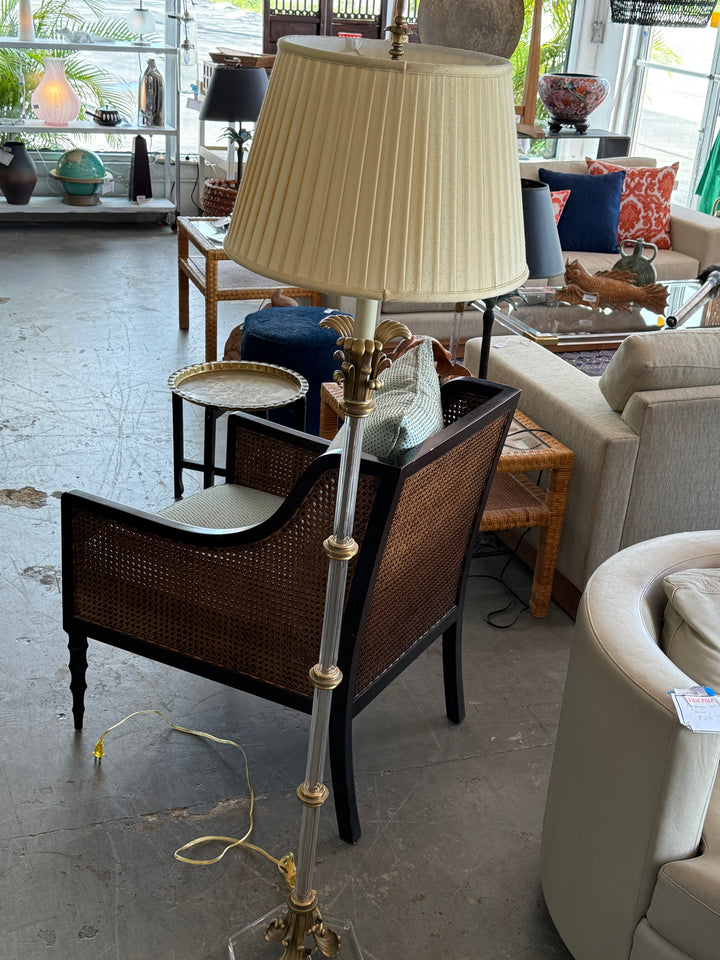 Gold leaf pattern lucite floor lamp