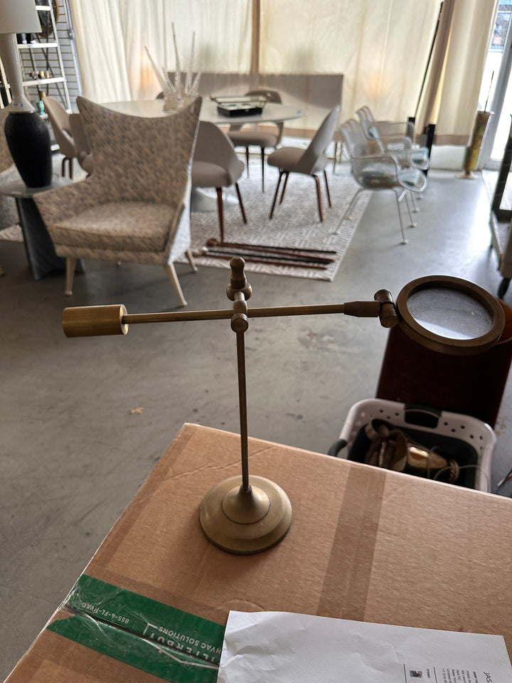 Adjustable brass magnifying stand