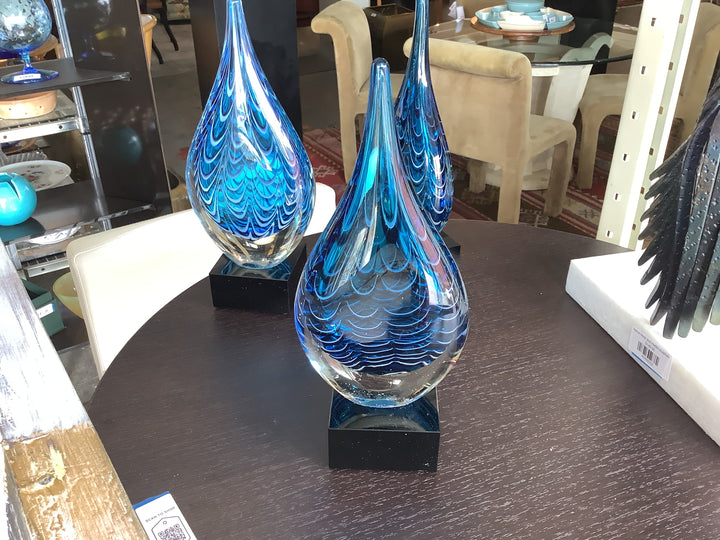Blue Teardrop Glass