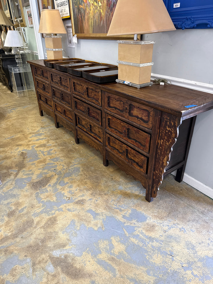 Huge 12 drawer rustic dresser
