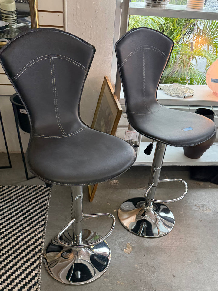 Pr Chrome Adjustable stools