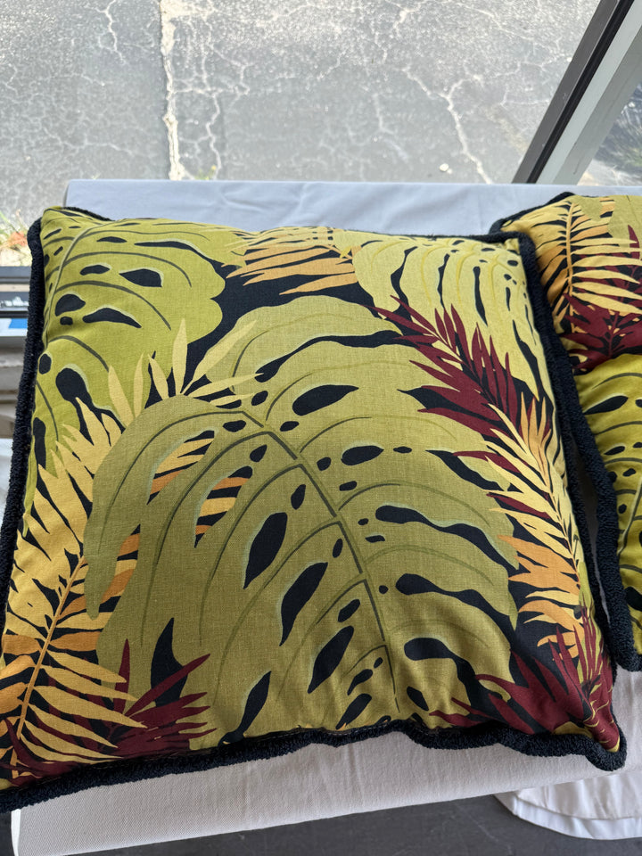 Set/3 large palm fronds pillows