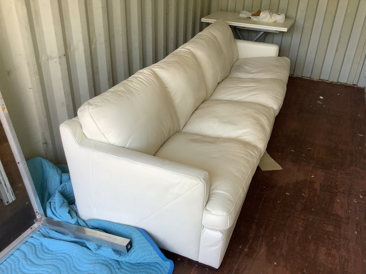 2pc White Leather Sofa
