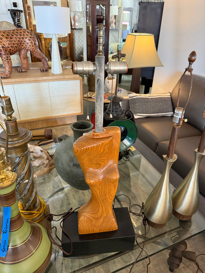 Heifetz wood female sculpture lamp