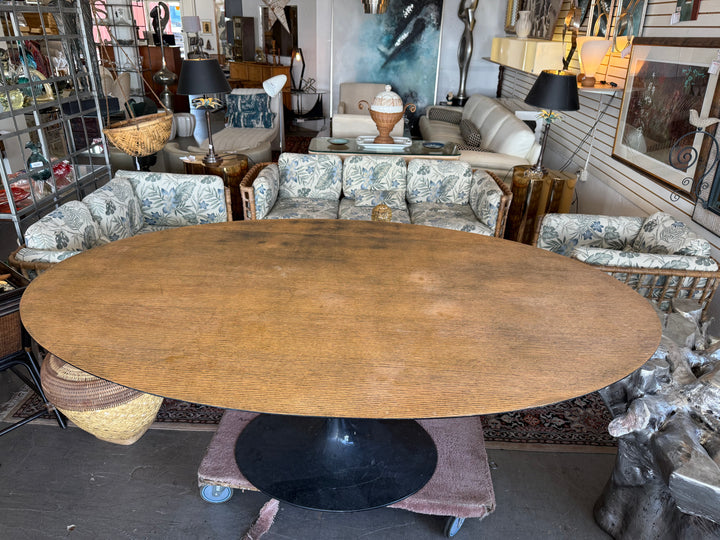 Oval wood Knoll style table