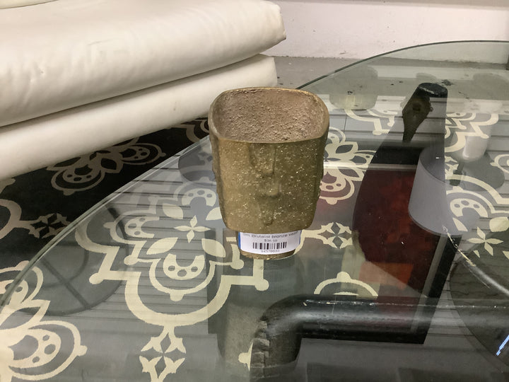 Sm Brutalist bronze vase