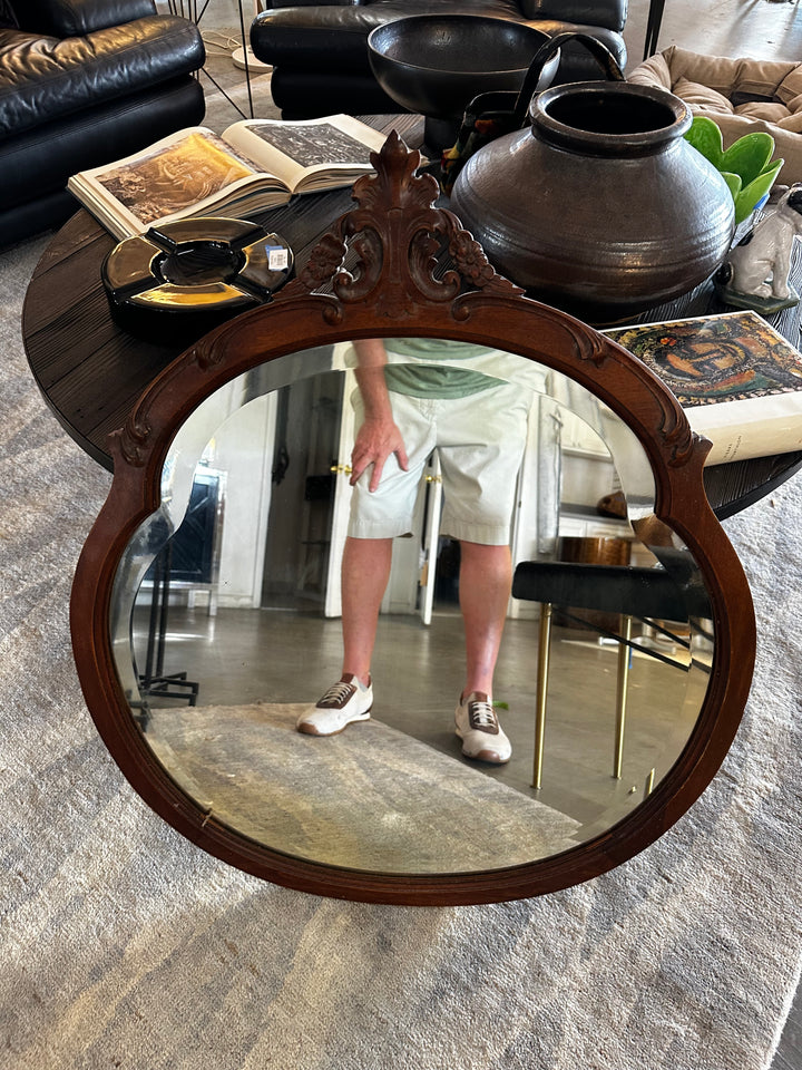 Antique round mirror