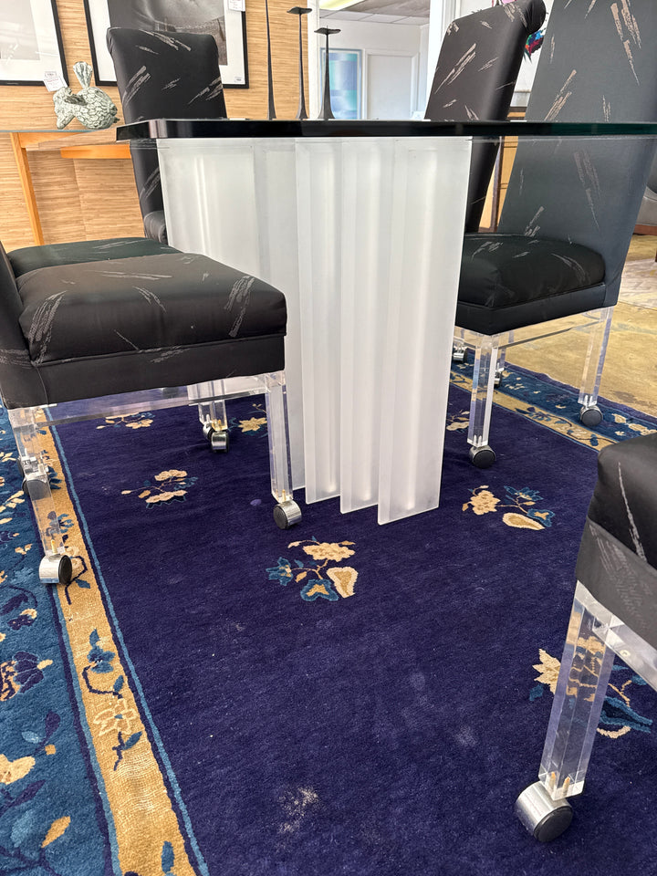 3pc Frosted lucite console/dining set