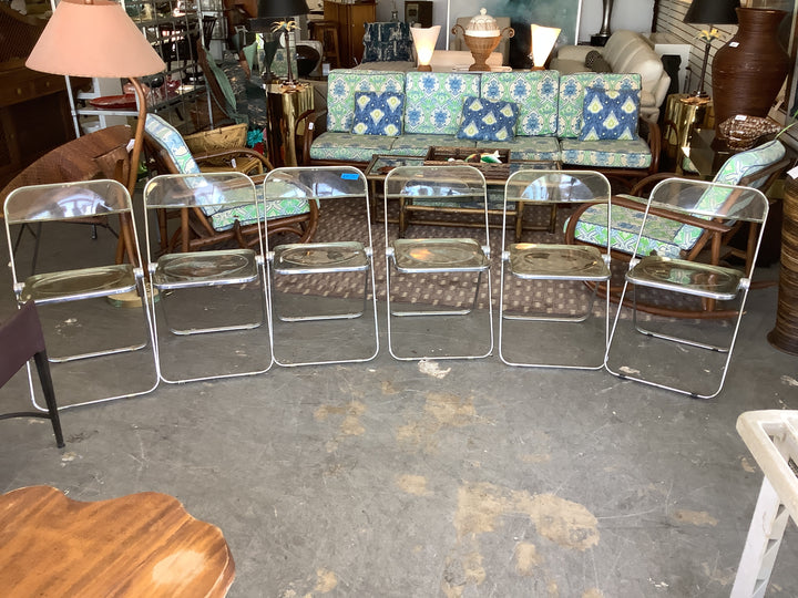 Set of 6 Lucite Folding Chairs