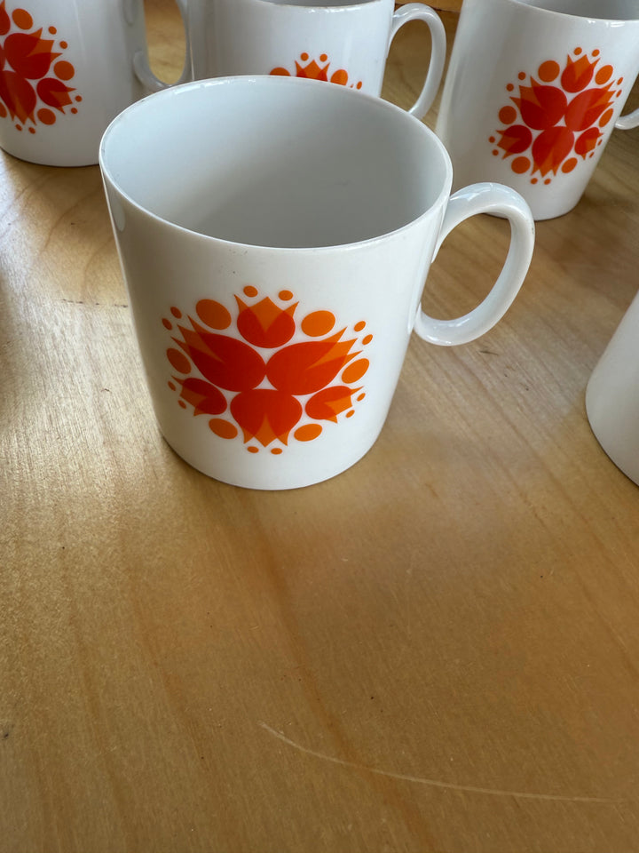 Set/8 Flower coffee mugs