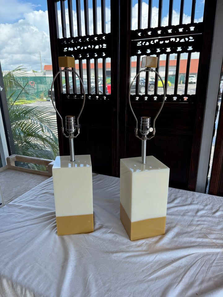 Pr Post Modern 2 tone Arcylic lamps