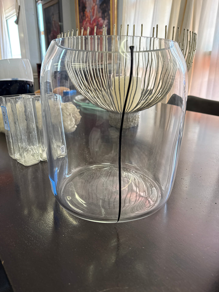 Barbini Large vase with stripe