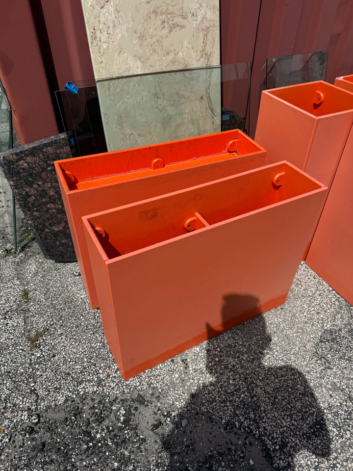 Modern orange rectangle planter