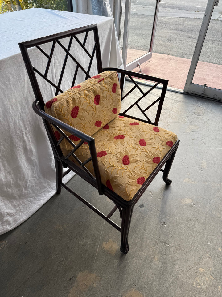 Baker Charleston style Faux bamboo arm chairs