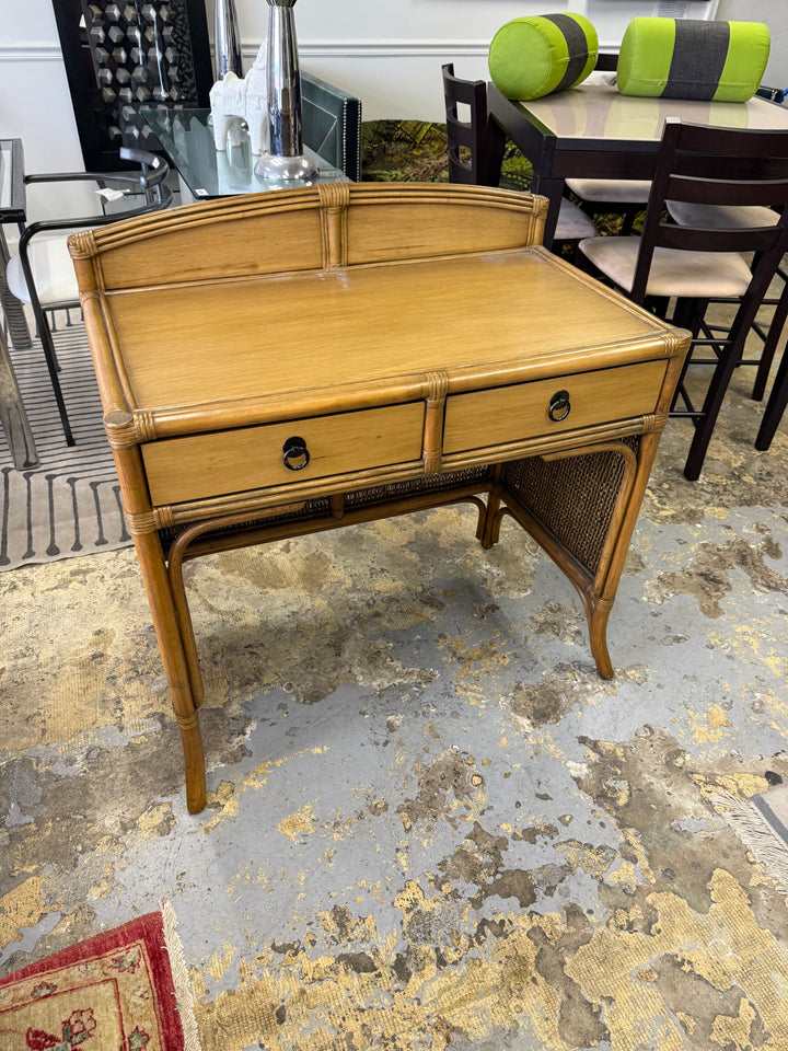 Free standing Rattan woven wicker desk