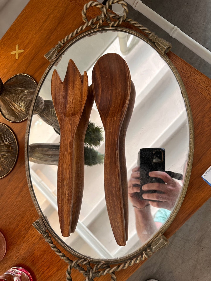 Pr Wood salad tongs