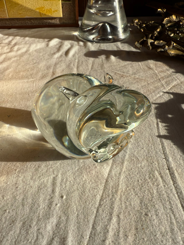 Glass Hippo signed