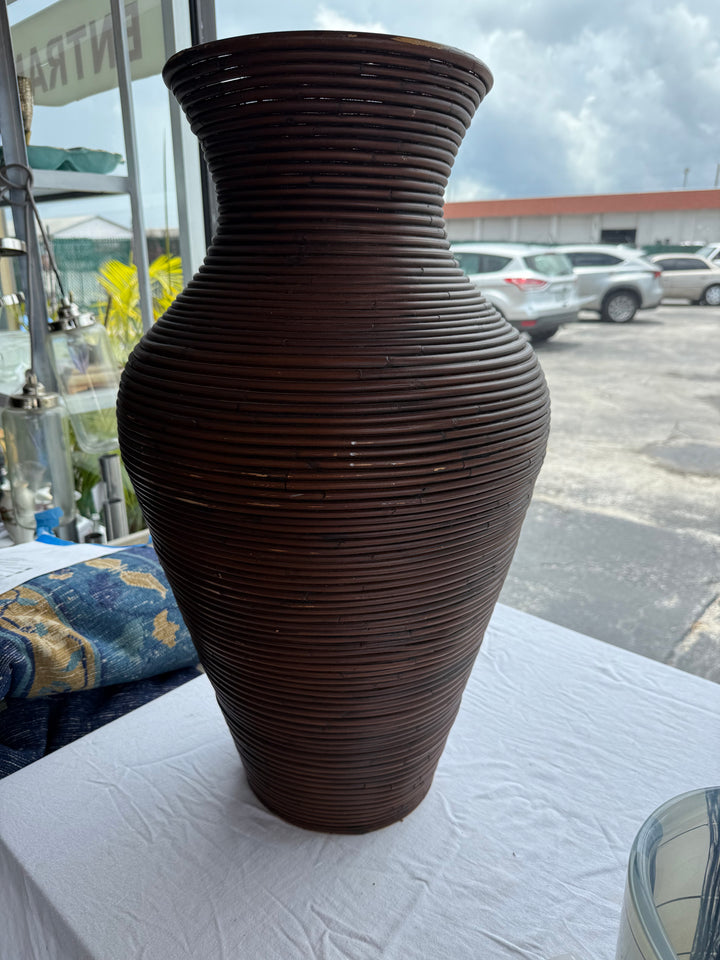 Vintage tall pencil reed vase